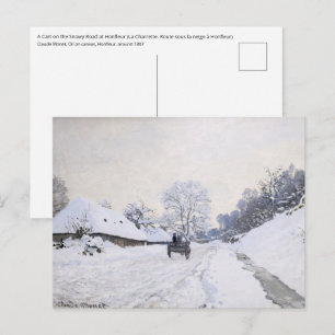 Claude Monet - Karren auf der verschneiten Straße Postkarte