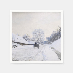 Claude Monet - Karren auf der verschneiten Straße  Serviette