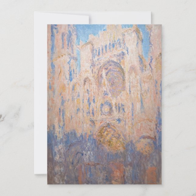 Claude Monet - Kathedrale Rouen bei Sonnenuntergan Einladung (Vorderseite)