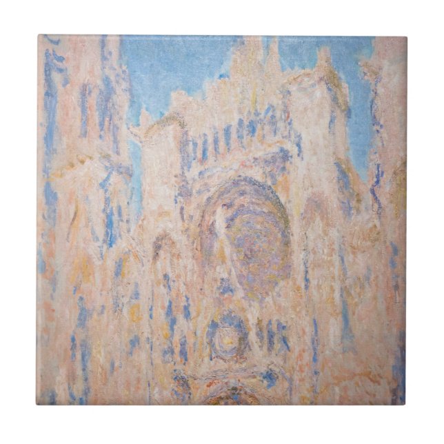 Claude Monet - Kathedrale Rouen bei Sonnenuntergan Fliese (Vorderseite)