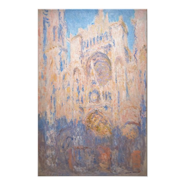 Claude Monet - Kathedrale Rouen bei Sonnenuntergan Fotodruck (Vorne)