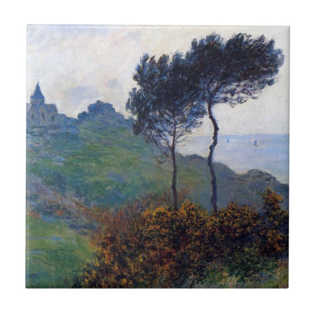 Claude Monet-Kirche bei Varengeville Fliese (Vorderseite)