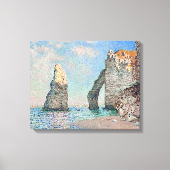 Claude Monet - Klippen bei Etretat Leinwanddruck (Vorderseite)