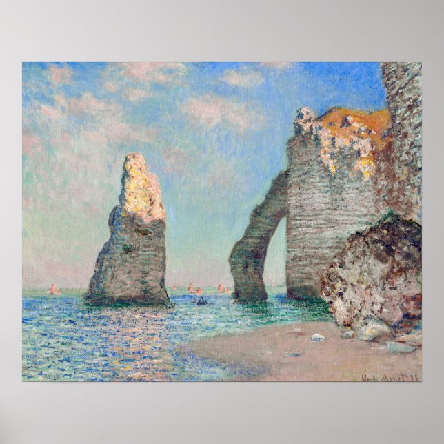 Claude Monet - Klippen bei Etretat Poster (Vorne)