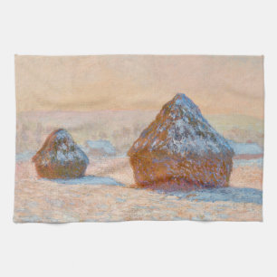 Claude Monet - Kornstapel, Schnee Effekt, Morgen Geschirrtuch