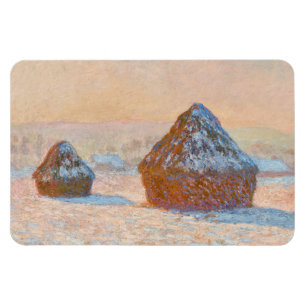 Claude Monet - Kornstapel, Schnee Effekt, Morgen Magnet
