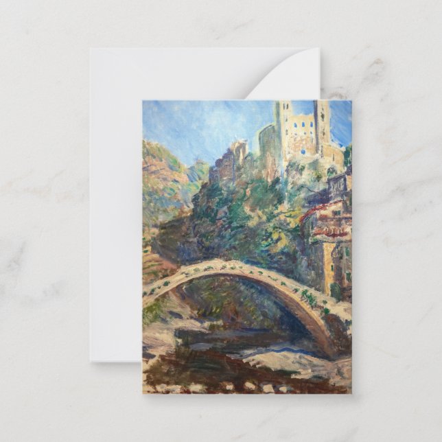 Claude Monet Kunstwerk - Das Schloss von Dolceacqu Mitteilungskarte (Vorderseite)