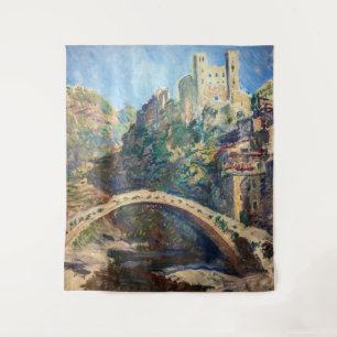 Claude Monet Kunstwerk - Die Burg von Dolceacqua Wandteppich