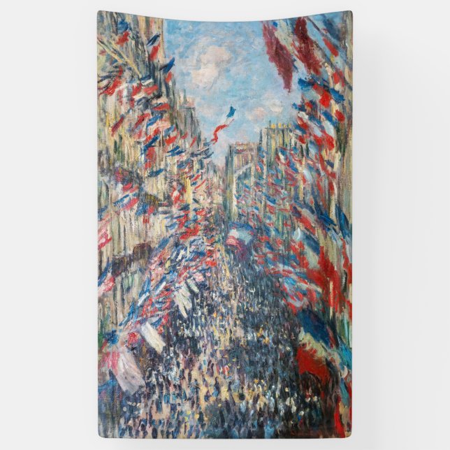 Claude Monet - La Rue Montorgueil - Paris Banner (Vertikal)