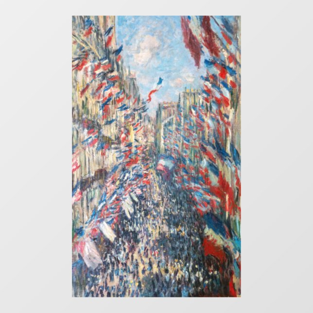 Claude Monet - La Rue Montorgueil - Paris Fensteraufkleber (Blatt)