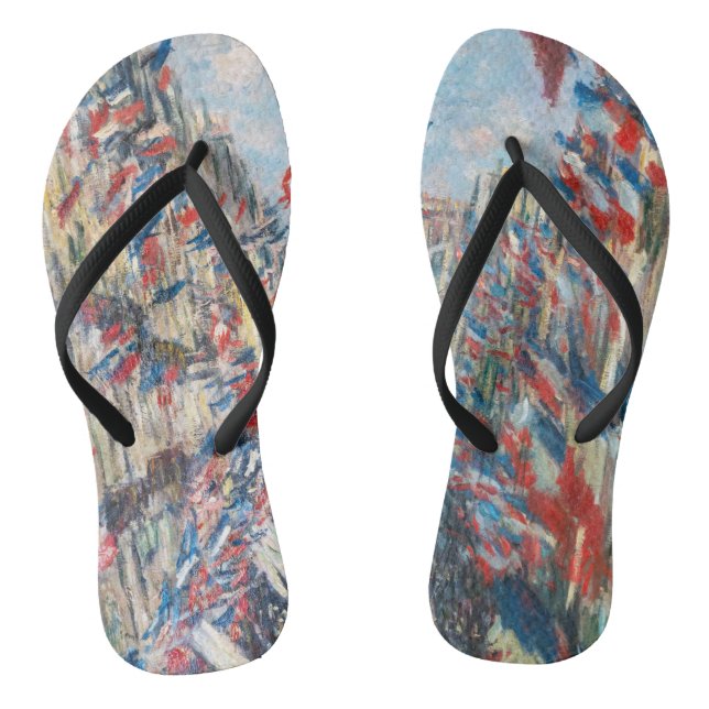 Claude Monet - La Rue Montorgueil - Paris Flip Flops (Fußbett)