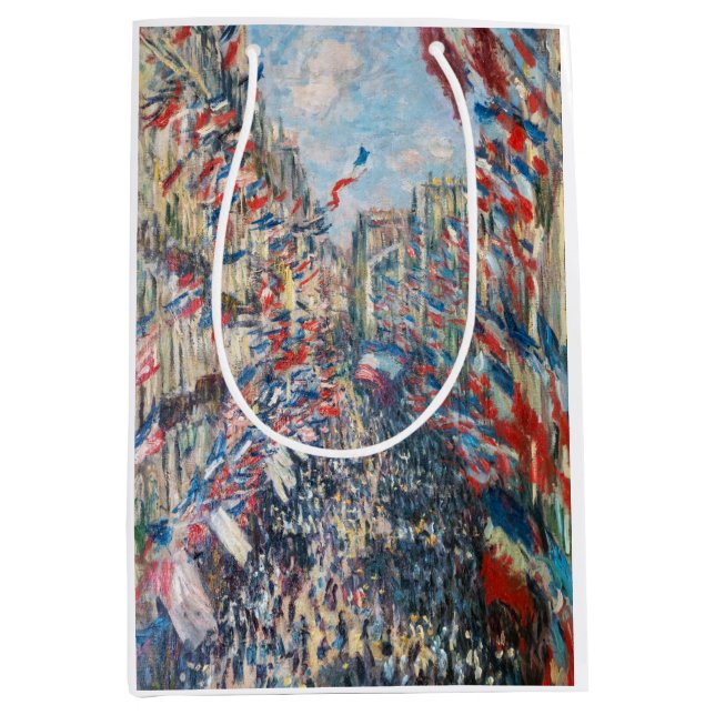 Claude Monet - La Rue Montorgueil - Paris Gelegent Mittlere Geschenktüte (Vorderseite)