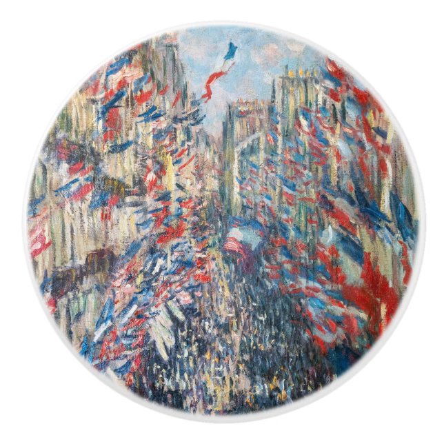 Claude Monet - La Rue Montorgueil - Paris Keramikknauf (Vorderseite)