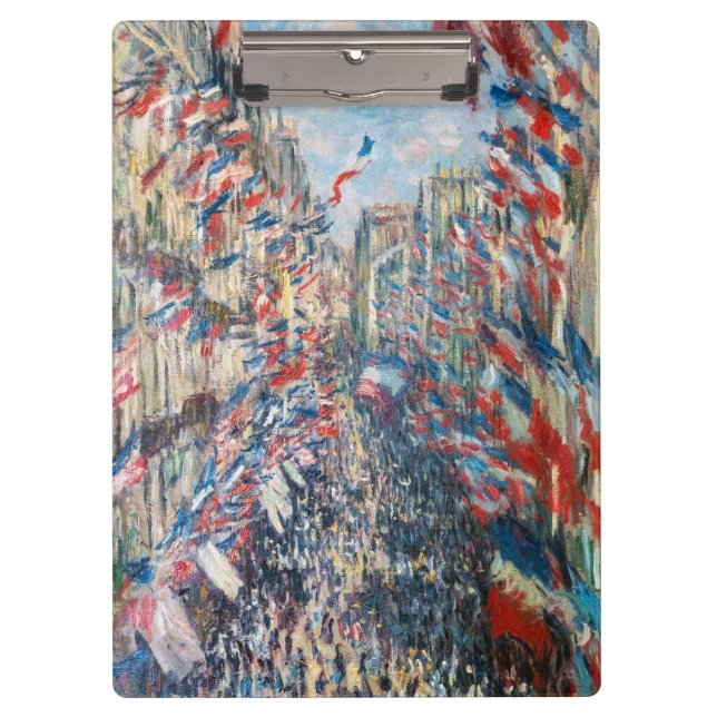 Claude Monet - La Rue Montorgueil - Paris Klemmbrett (Vorderseite)