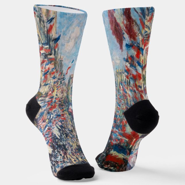 Claude Monet - La Rue Montorgueil - Paris Socken (Gewinkelt)