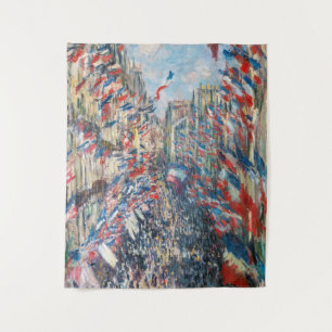 Claude Monet - La Rue Montorgueil - Paris Wandteppich