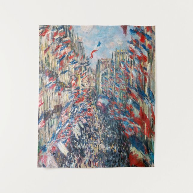 Claude Monet - La Rue Montorgueil - Paris Wandteppich (Vorderseite)