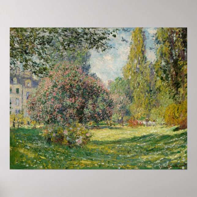 Claude Monet - Landschaft: Der Parc Monceau Poster (Vorne)