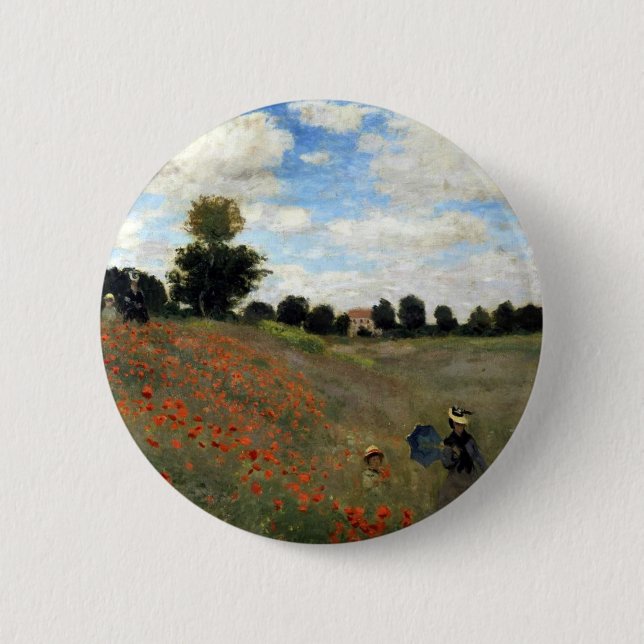 Claude Monet - Les Coquelicots Button (Vorderseite)