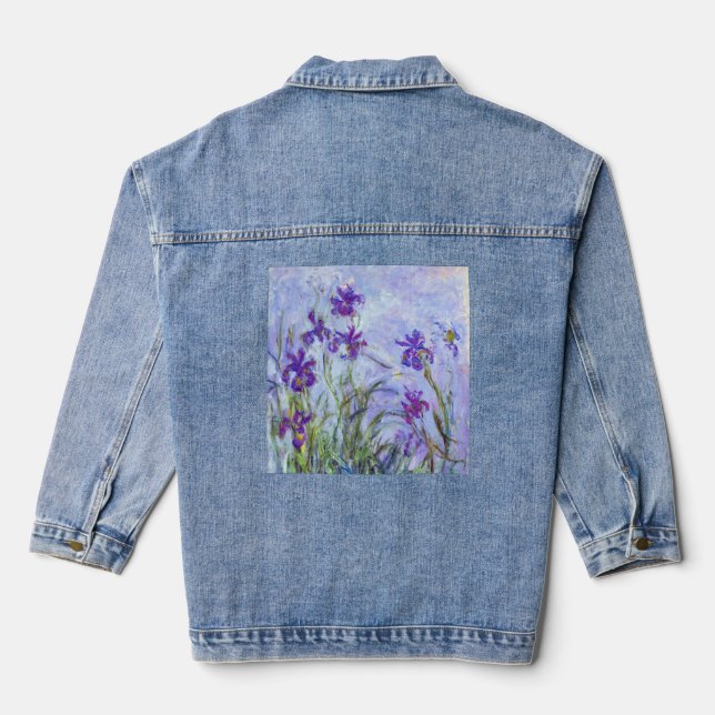 Claude Monet - Lilac Irises / Iris Mauves Jeansjacke (Rückseite)