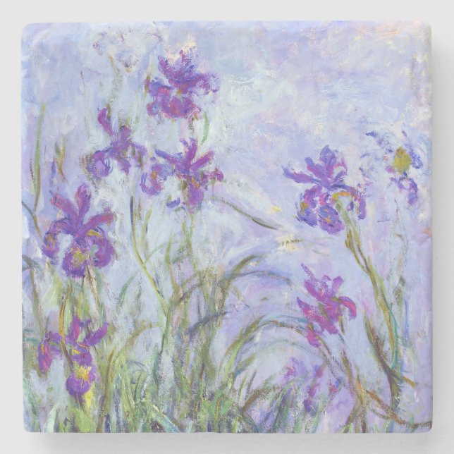 Claude Monet - Lilac Irises / Iris Mauves Steinuntersetzer (Vorderseite)