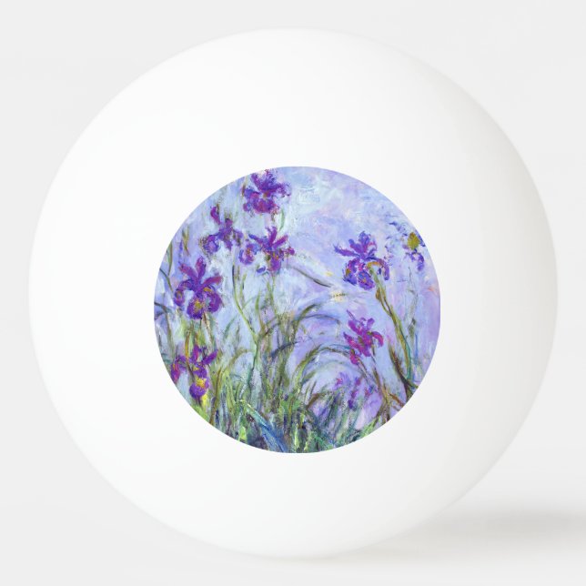 Claude Monet - Lilac Irises / Iris Mauves Tischtennisball (Vorderseite)