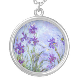 Claude Monet - Lilac Irises / Iris Mauves Versilberte Kette