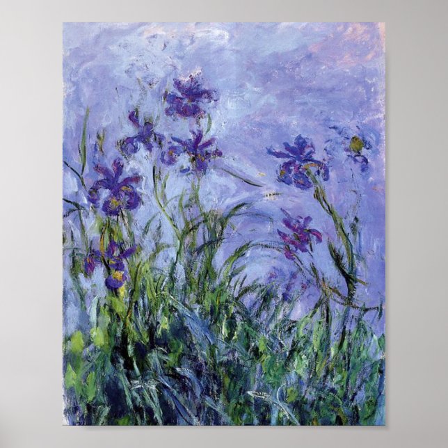 Claude Monet - Lilac Irises Mauves 1917 Poster (Vorne)