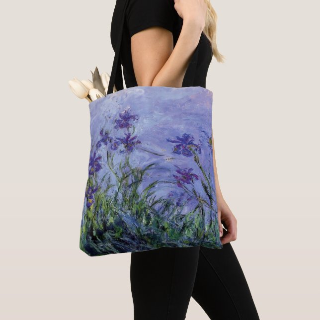 Claude Monet Lilac Irises Tasche (Von Nahem)