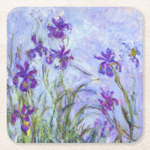 Claude Monet - Lilafarbene Schwertlilien / Iris Ma Rechteckiger Pappuntersetzer