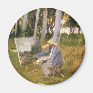 Claude Monet malend, Am Waldrand von Sargent Magnet