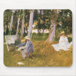 Claude Monet malend, Waldrand von Sargent Mousepad
