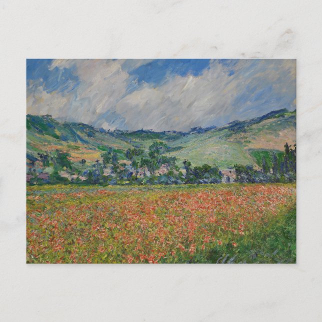 Claude Monet Malerei, Mohnfeld in Giverny Postkarte (Vorderseite)