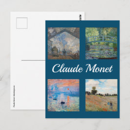 Claude Monet Masterpiece Patchwork Postcard Postkarte