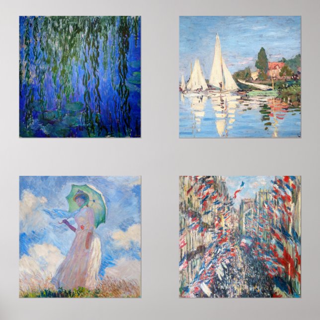 Claude Monet Masterstückauswahl Bilderwand Sets (Vorderseite)