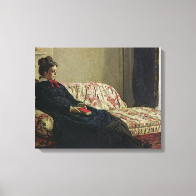 Claude Monet | Meditation oder Madame Monet Leinwanddruck (Vorderseite)