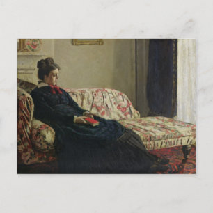 Claude Monet Meditation oder Madame Monet Postkarte