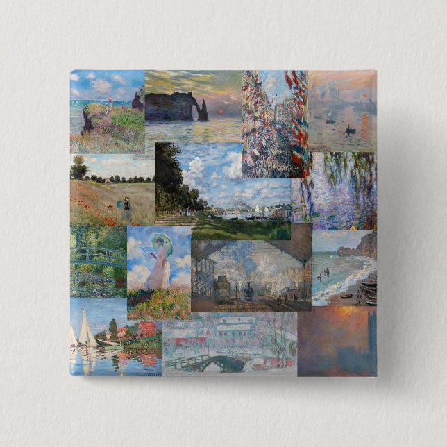 Claude Monet - Meisterwerke Patchwork Button (Vorderseite)