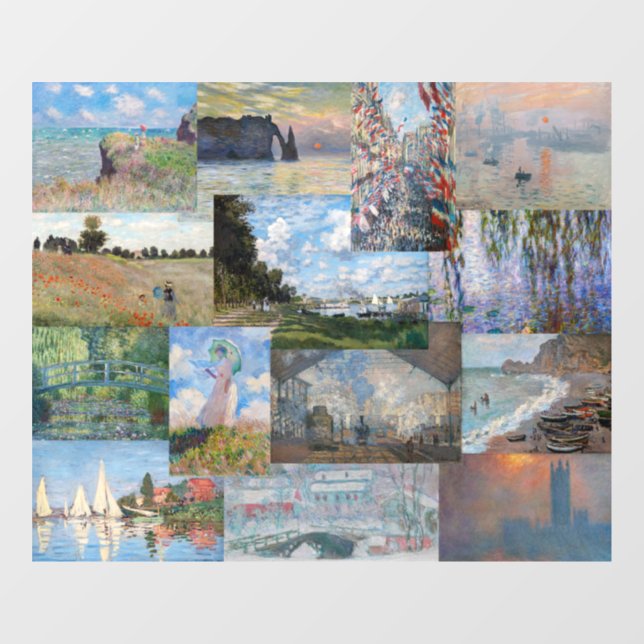 Claude Monet - Meisterwerke Patchwork Fensteraufkleber (Blatt)