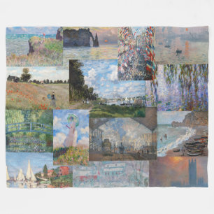 Claude Monet - Meisterwerke Patchwork Fleecedecke