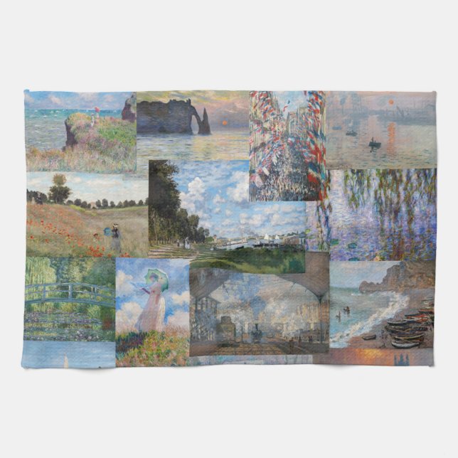 Claude Monet - Meisterwerke Patchwork Geschirrtuch (Horizontal)
