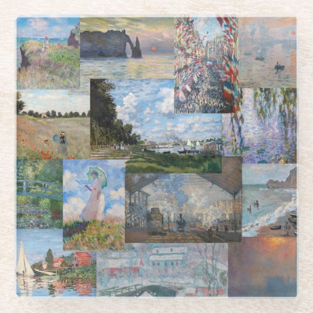 Claude Monet - Meisterwerke Patchwork Glasuntersetzer (Vorderseite)