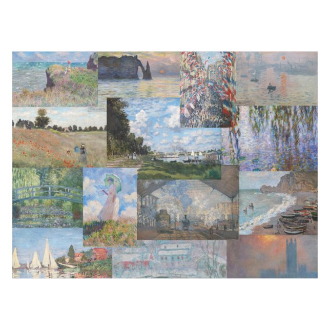 Claude Monet - Meisterwerke Patchwork Tischdecke (Vorderseite (Horizontal))