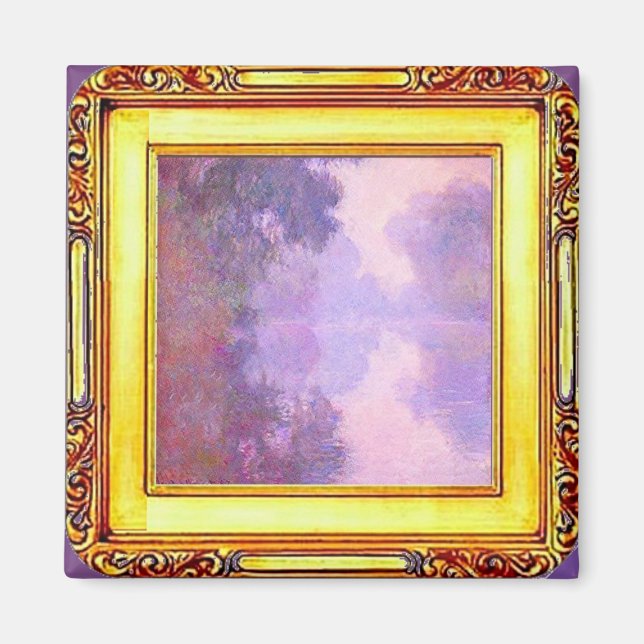 Claude Monet, Misty Morning an der Seine, Fine Art Magnet (Vorne)