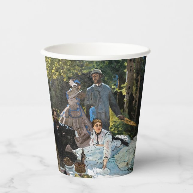 Claude Monet - Mittagessen im Gras, rechte Tafel Pappbecher (Vorderseite)