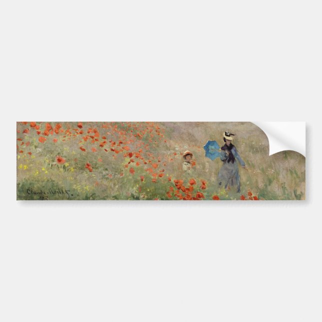 Claude Monet - Mohnfeld Autoaufkleber (Vorne)
