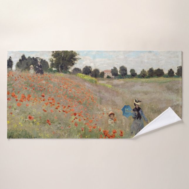 Claude Monet - Mohnfeld Badhandtuch Set (Badehandtuch)