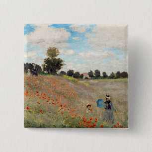 Claude Monet - Mohnfeld Button