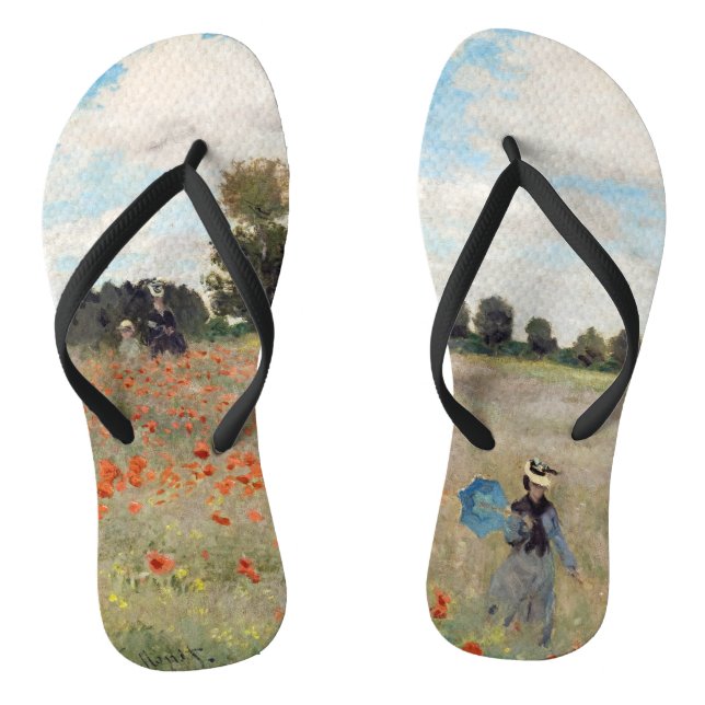 Claude Monet - Mohnfeld Flip Flops (Fußbett)