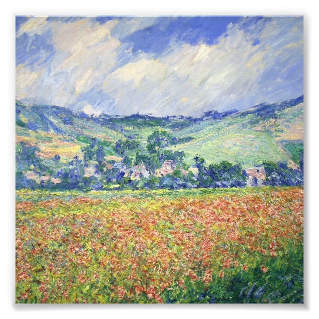 Claude Monet - Mohnfeld, Giverny-Ausläufer, Fotodruck (Vorne)